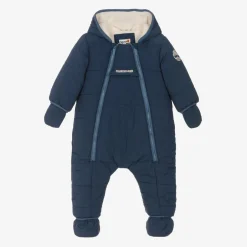 Timberland Baby Boys Navy Blue Padded Snowsuit Clearance