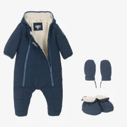 Timberland Baby Boys Navy Blue Padded Snowsuit Clearance