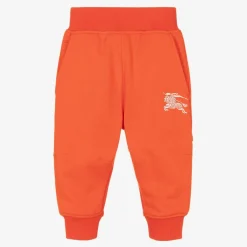 Burberry Baby Boys Orange Cotton Joggers New