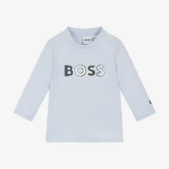 BOSS Baby Boys Pale Blue Organic Cotton Top Clearance