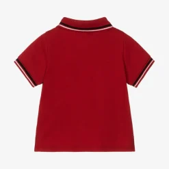 Emporio Armani Baby Boys Red Cotton Polo Shirt New