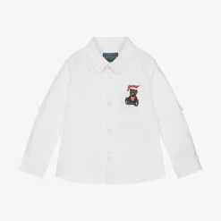 Guess Baby Boys White Cotton Bear Shirt Online