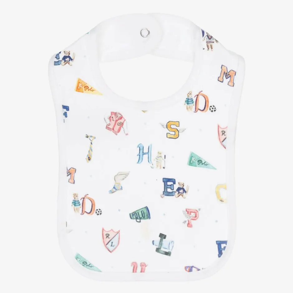 Ralph Lauren Baby Boys White Cotton Bib Discount