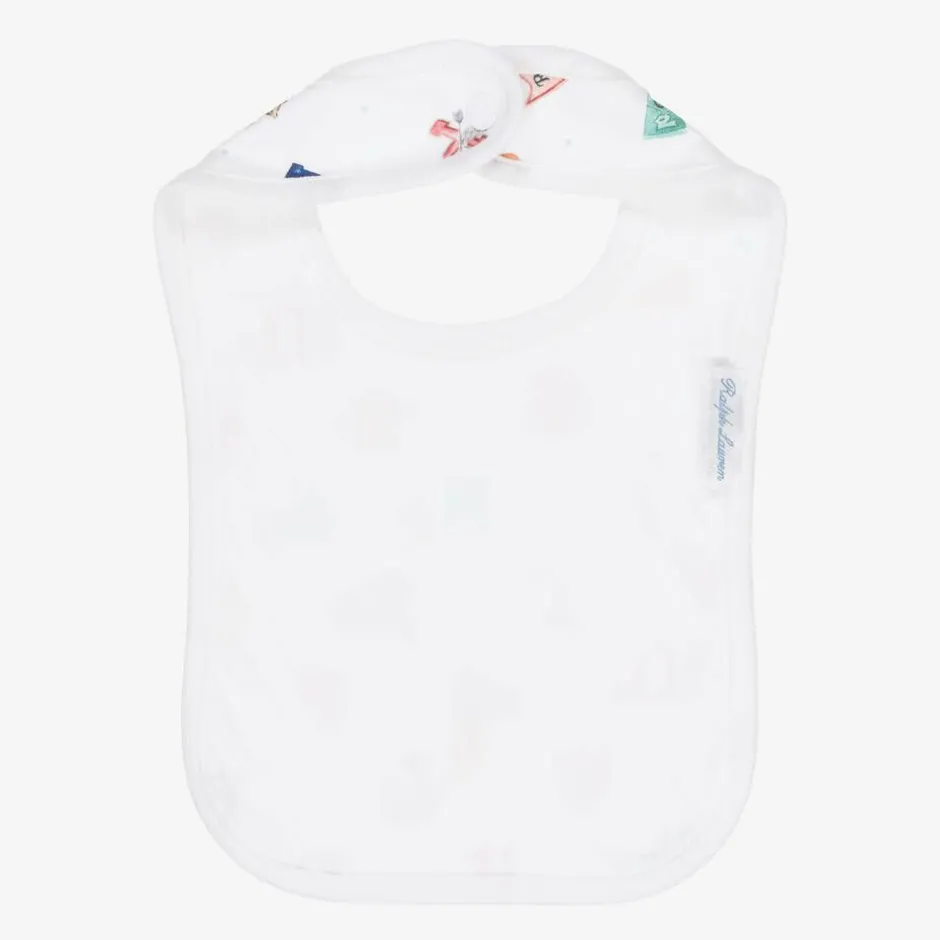 Ralph Lauren Baby Boys White Cotton Bib Discount