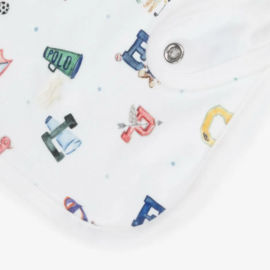 Ralph Lauren Baby Boys White Cotton Bib Discount