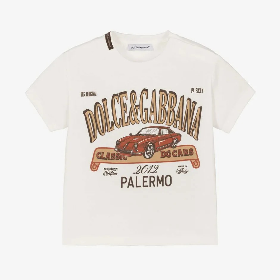 Dolce amp; Gabbana Baby Boys White Cotton Classic Car T-Shirt Sale