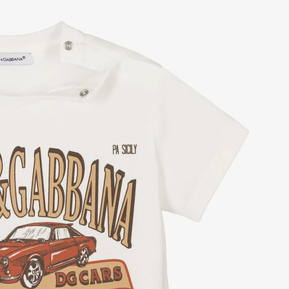 Dolce amp; Gabbana Baby Boys White Cotton Classic Car T-Shirt Sale