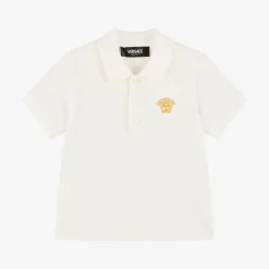 Versace Baby Boys White Cotton Polo Shirt Sale