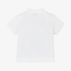 Burberry Baby Boys White Cotton Polo Shirt Outlet