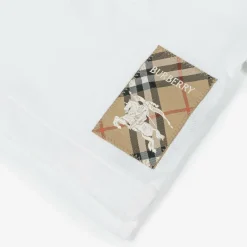 Burberry Baby Boys White Cotton Polo Shirt Outlet