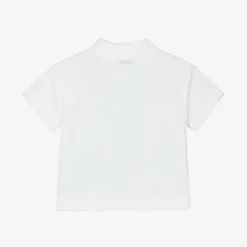 Burberry Baby Boys White Cotton Polo Shirt Clearance
