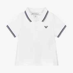 Emporio Armani Baby Boys White Cotton Polo Shirt Sale
