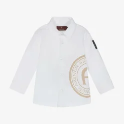 AIGNER Baby Boys White Cotton Shirt Clearance