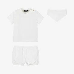 Versace Baby Boys White Cotton Shorts Set