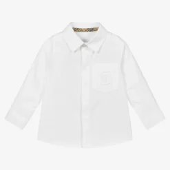 Burberry Baby Boys White Cotton Shirt Sale