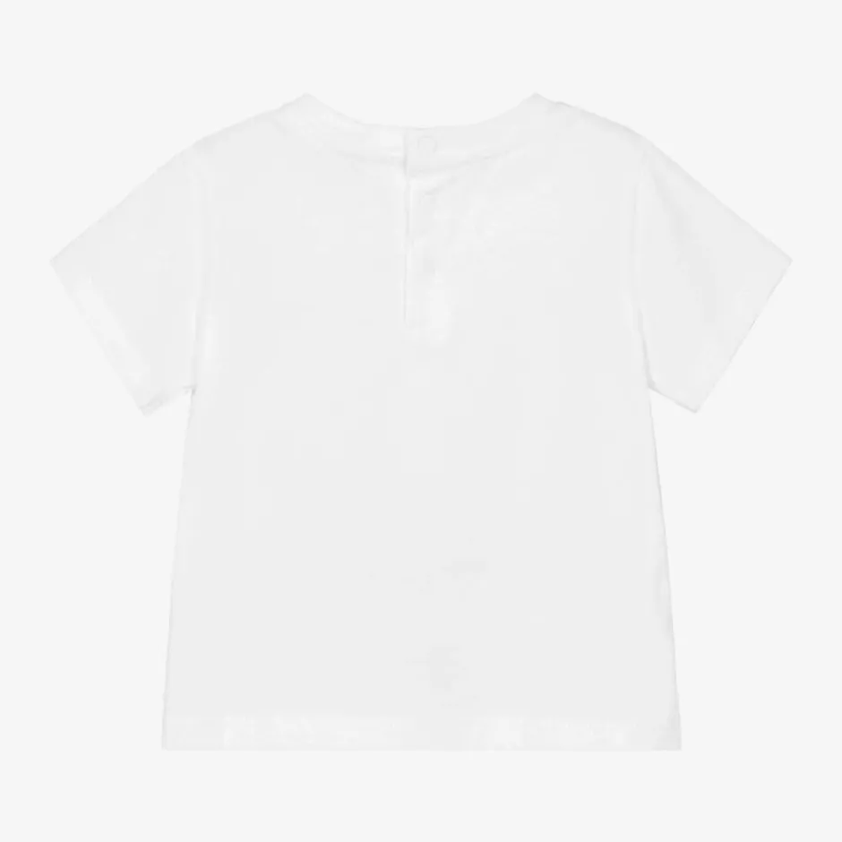 Emporio Armani Baby Boys White Cotton T-Shirt Clearance