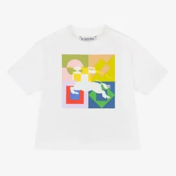 Burberry Baby Boys White EKD Cotton T-Shirt New