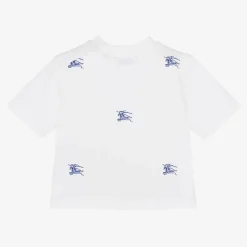 Burberry Baby Boys White EKD Cotton T-Shirt Sale