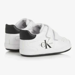 Calvin Klein Baby Boys White Leather Pre-Walkers Clearance