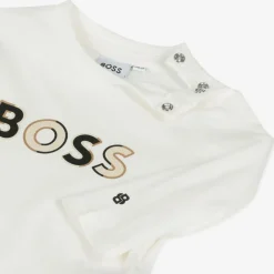 BOSS Baby Boys White Organic Cotton Top Clearance