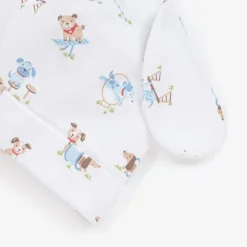 Kissy Kissy Baby Boys White Pima Cotton Playground Pups Hat Sale