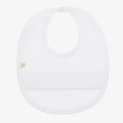 Kissy Kissy Baby Boys White Smocked Pima Cotton Bib Clearance