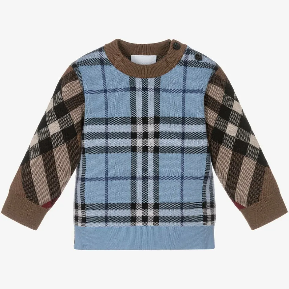 Burberry Baby Boys Wool Check Sweater Hot