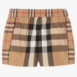 Burberry Baby Girls Beige Check Shorts New