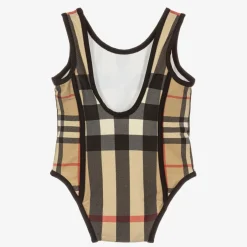 Burberry Baby Girls Beige Check Swimsuit Clearance