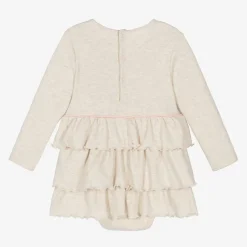 Guess Baby Girls Beige Cotton Dress Hot