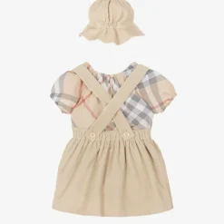 Burberry Baby Girls Beige Cotton Skirt Set PaleStone New