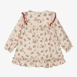 Mayoral Newborn Baby Girls Beige Cotton Woodland Dress New