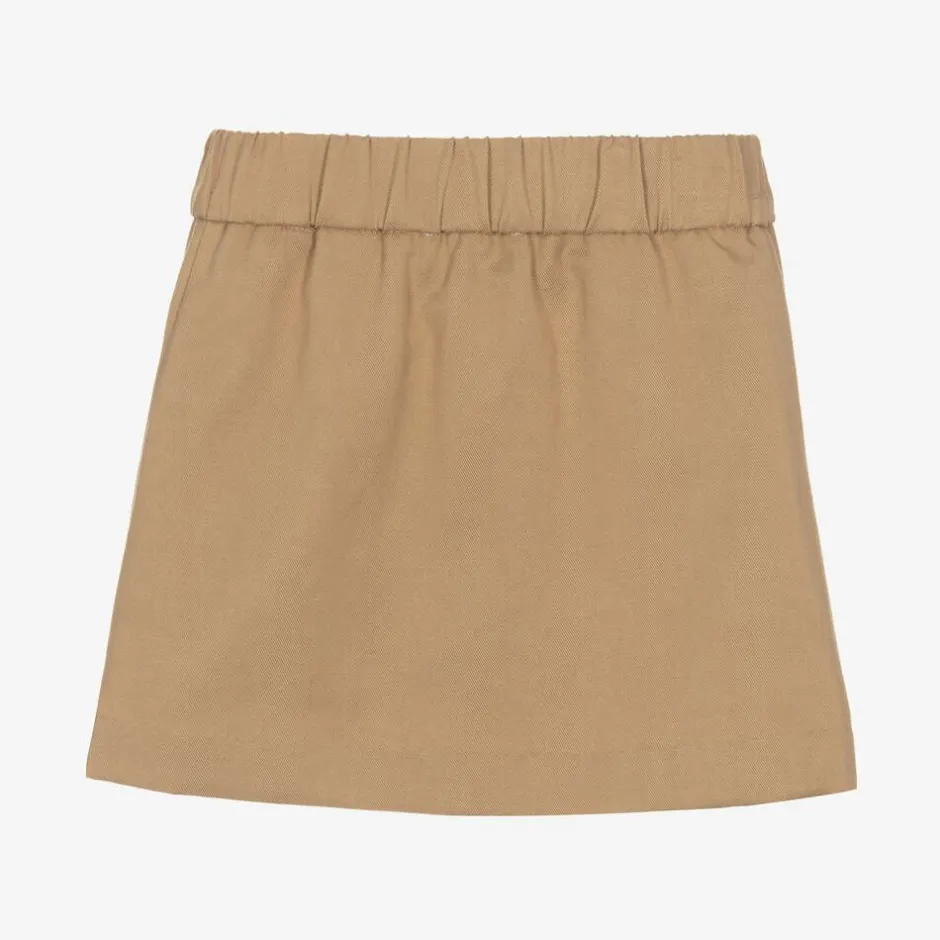 Burberry Baby Girls Beige Pleated Twill Skirt Outlet