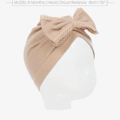 Jamiks Baby Girls Beige Ribbed Cotton Turban Clearance