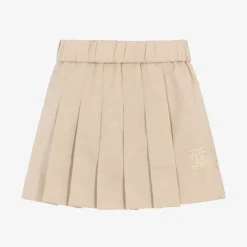 Burberry Baby Girls Beige Twill EKD Skirt PaleStone
