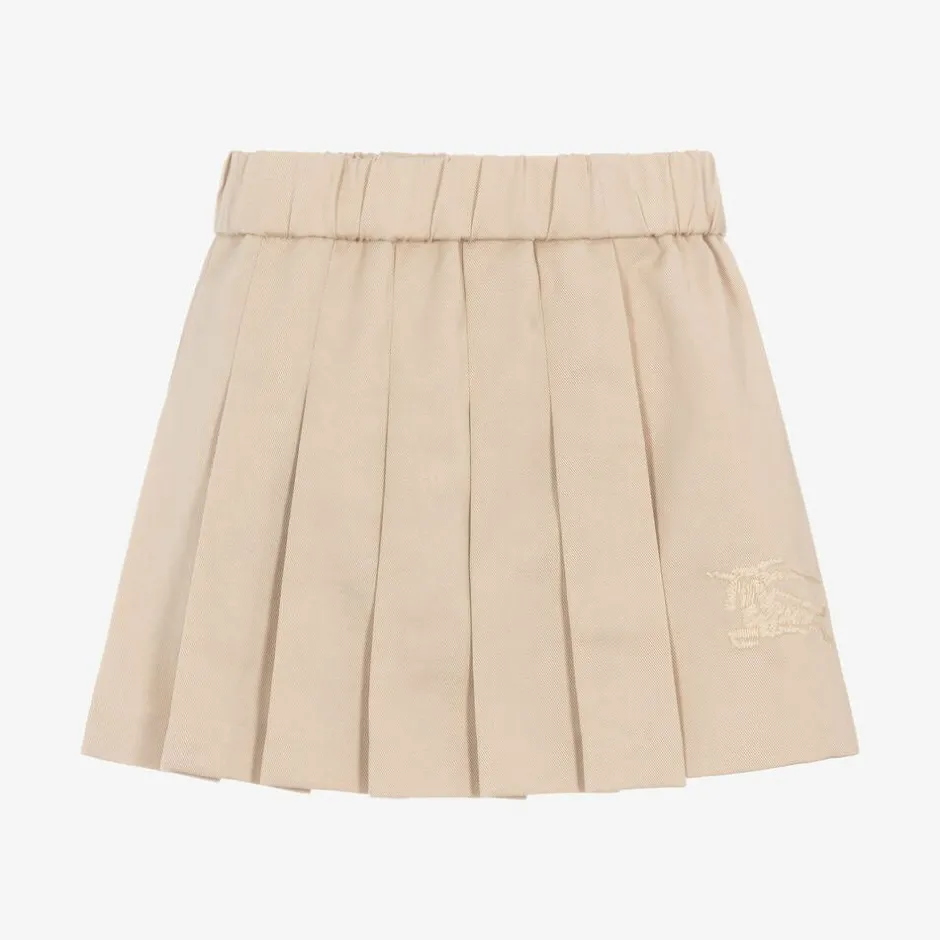 Burberry Baby Girls Beige Twill EKD Skirt PaleStone