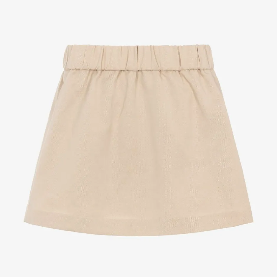 Burberry Baby Girls Beige Twill EKD Skirt PaleStone