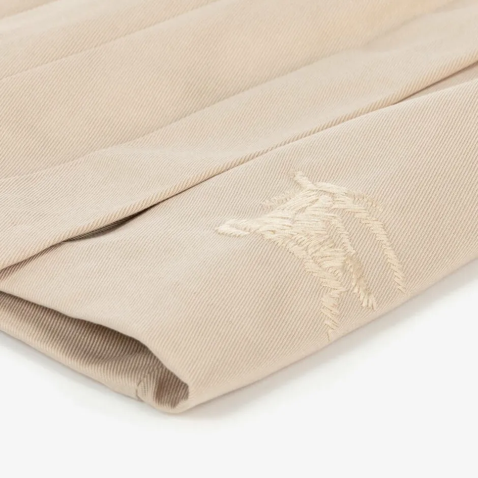 Burberry Baby Girls Beige Twill EKD Skirt PaleStone