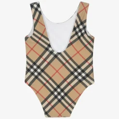 Burberry Baby Girls Beige Vintage Check Swimsuit Clearance
