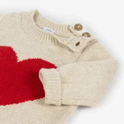 Petit Bateau Baby Girls Beige Wool Knit Sweater Outlet