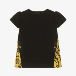 Versace Baby Girls Black Barocco Print Milano Dress Sale