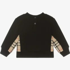 Burberry Baby Girls Black Cotton Check Sweatshirt Best