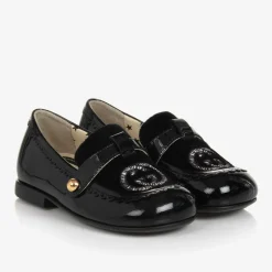 Gucci Baby Girls Black Patent Leather Loafers