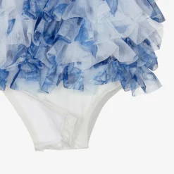 Angels Face Baby Girls Blue & White Frill Swimsuit (UPF50+) BlueFlower Online