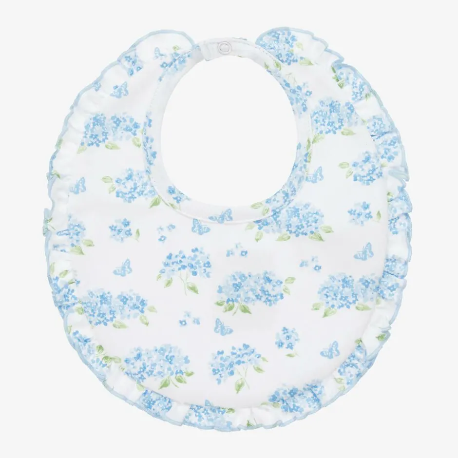 Kissy Kissy Baby Girls Blue Cotton Heavenly Hydrangeas Bib