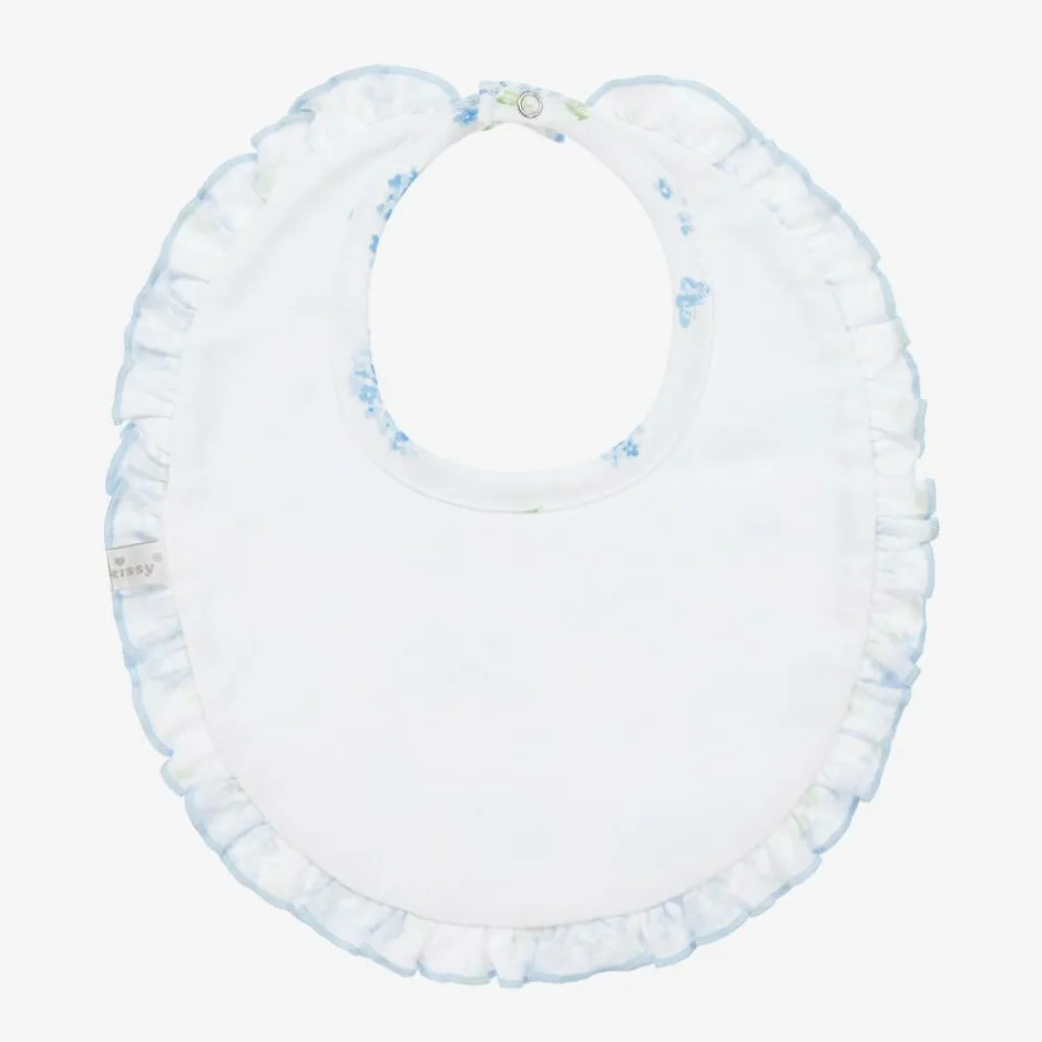 Kissy Kissy Baby Girls Blue Cotton Heavenly Hydrangeas Bib