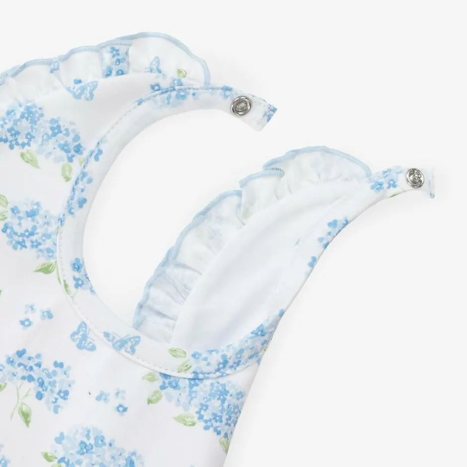 Kissy Kissy Baby Girls Blue Cotton Heavenly Hydrangeas Bib