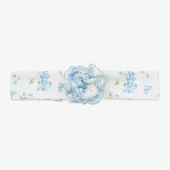 Kissy Kissy Baby Girls Blue Cotton Heavenly Hydrangeas Bib Outlet