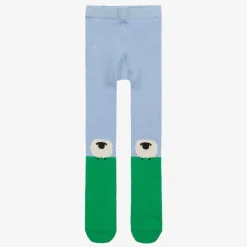 Stella McCartney Kids Baby Girls Blue Cotton Knit Sheep Tights Outlet