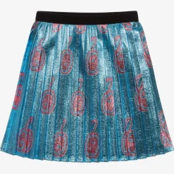 Gucci Baby Girls Blue Metallic Skirt Clearance